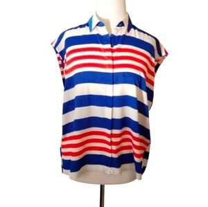 Bloomingdale's Stripe Button Down Top Small